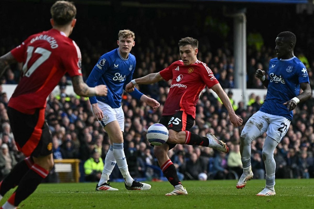 Hasil Everton vs Manchester United 2-2: Sepakan Voli Ugarte Selamatkan Setan Merah